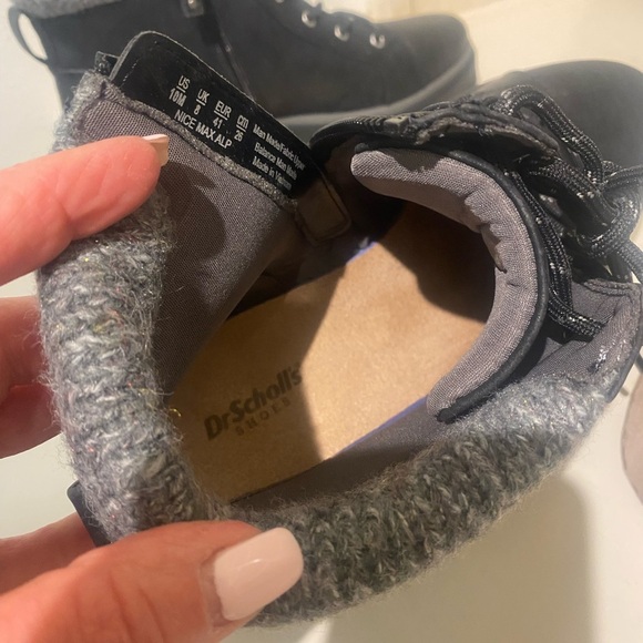 Dr Scholl’s Women’s Max Alpine Ankle Winter Boots Black Wedge Style New size 10 - Picture 10 of 16